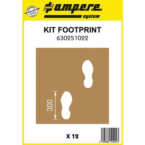 Estêncil de pegadas – Kit Footprint – 12 placas – Ampere System