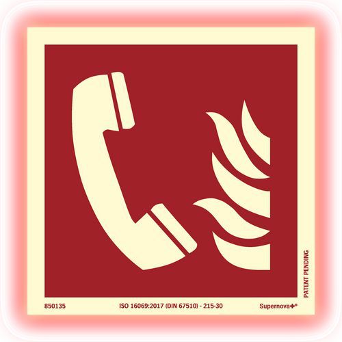 Painel fotoluminescente – telefone de alarme em caso de incêndio – Supernova+®