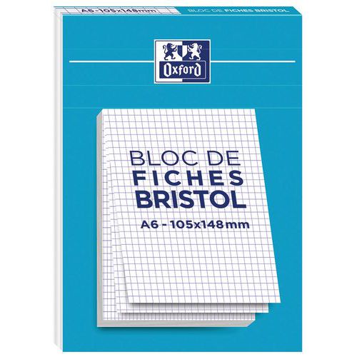 Bloco Bristol Oxford não perfurado A6 Q5/5 branco – Oxford