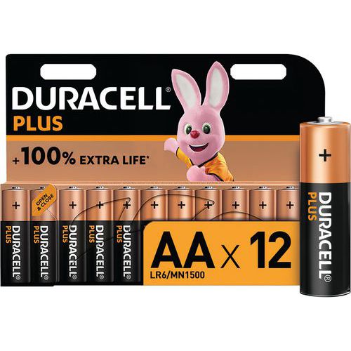 Pilha alcalina AA Plus 100% – 12 unidades – Duracell