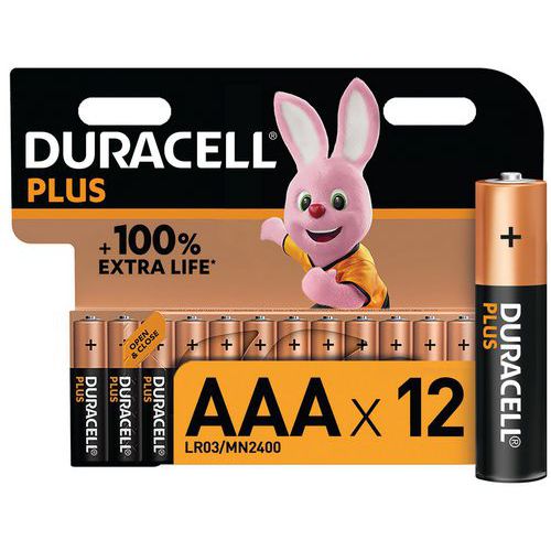 Pilha alcalina AAA Plus 100% – 4, 8 ou 12 unidades – Duracell