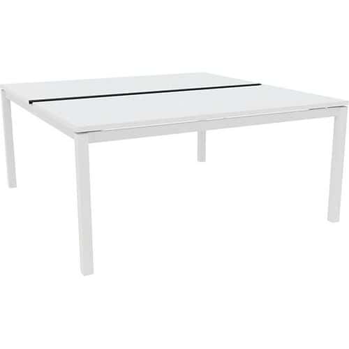 Secretária Bench X4 tampo desl. branco/pé branco