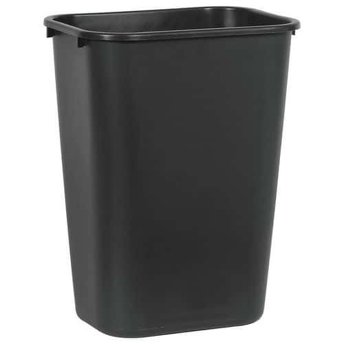 Contentor retangular preto para secretária individual – 39 L – Rubbermaid