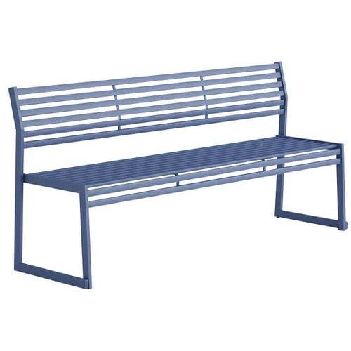 Banco com espaldar em aço galvanizado – 180 cm – Urbantime