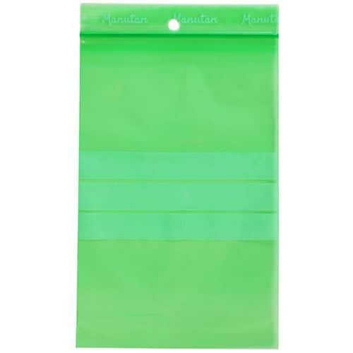 Saquetas zip recicladas – verde transparente 50 µm - Manutan Expert