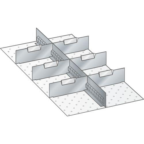 Kit de material para subdivisão 18x36E (LxPxA) 306x612x150 mm – Lista