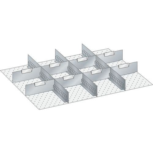 Equipamento de subdivisão 36x27E (LxPxA) 612x459x50mm -Lista