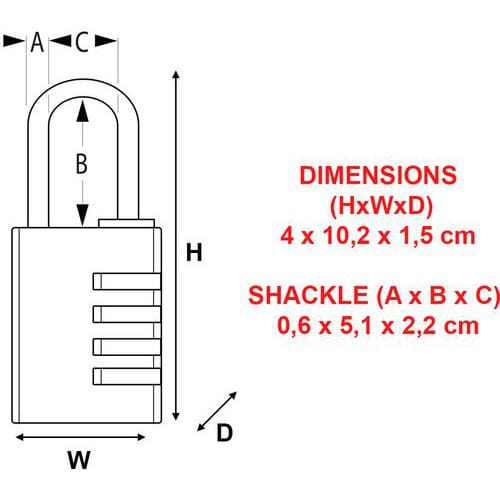 Cadeado de combinação n.º 7640DBLK - Master Lock