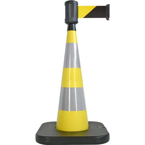 Cone de sinalização com base para colocação de lastro amarelo – 4 mx10 cm – Viso