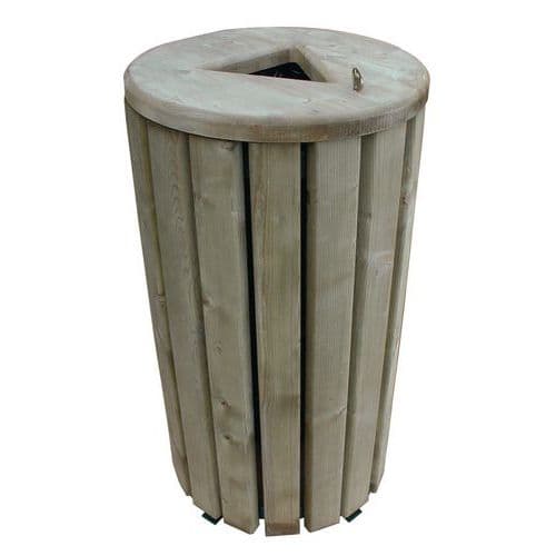 Caixote de lixo em metal e madeira – 40 L 